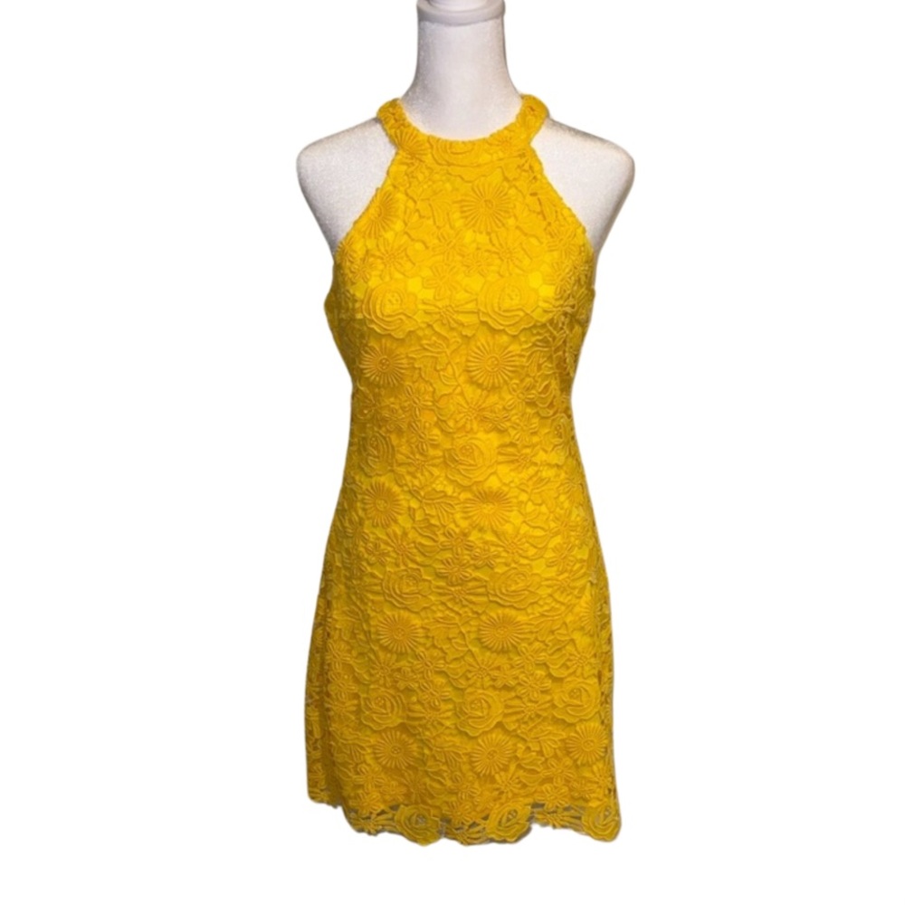 Lulu's Yellow Lace Halter Wedding Dress